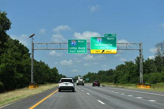 I-40 West at I-57/US 67-167 in North Little Rock, AR