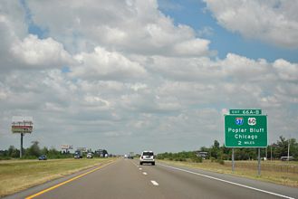 I-55 north at I-57/US 60 - Sikeston, MO