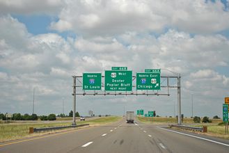 I-55 north at I-57/US 60 - Sikeston, MO