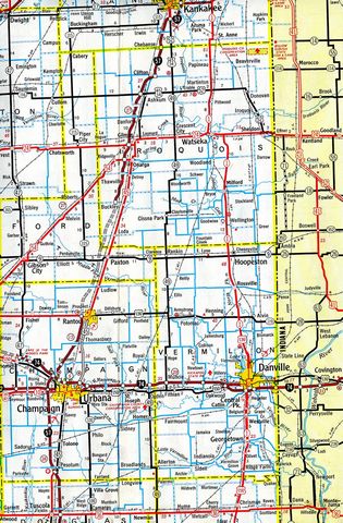 Interstate 57 corridor between Champaign and Kankakee, Illinois, 1971