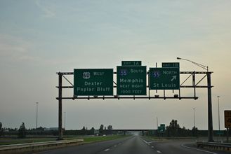 I-57/US 60 south at I-55 - Sikeston, MO