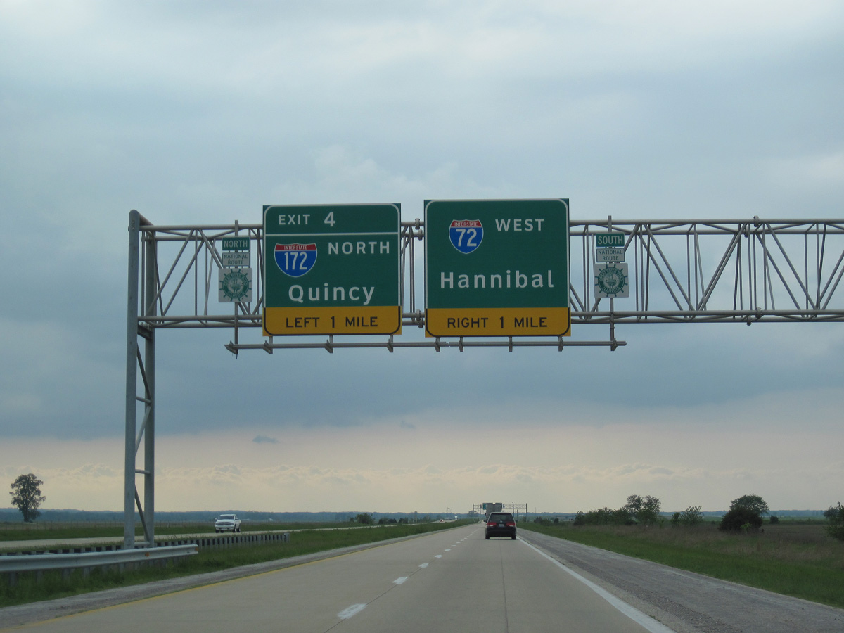 I-72/US 36 west at I-172 - Hull, IL