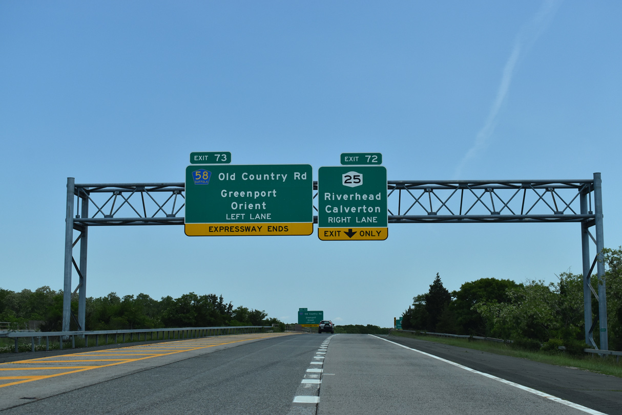 I-495 east at NY 25 - Calverton