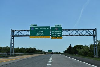 I-495 east at NY 25 - Calverton