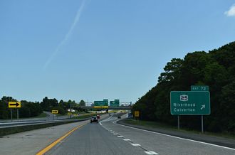 I-495 east at NY 25 - Calverton