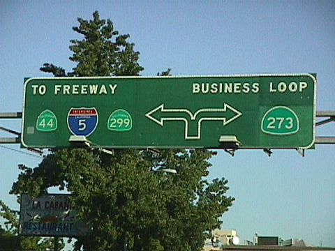 Business Loop I-5/SR 273 at SR 44/299 near Redding, CA