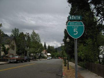 Business Loop I-5 north on Historic U.S. 99 in Dunsmuir, CA