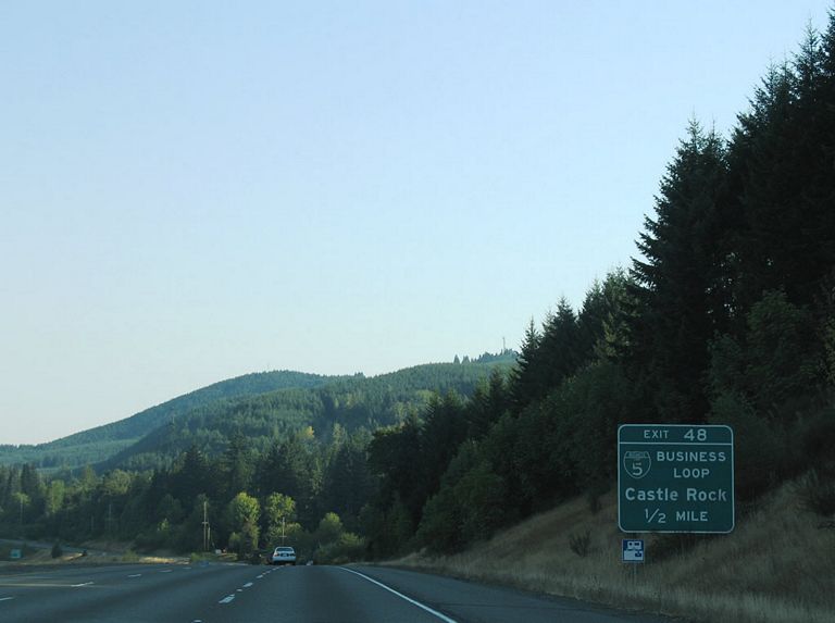 I-5 south at Business Loop I-5 to Castle Rock, Washington