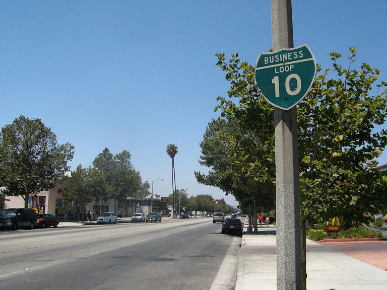 Business Loop I-10 west of Towne Avenue in Pomona, CA.