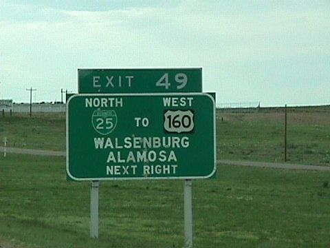 I-25 north at Business Loop I-25 into Walsenburg, CO