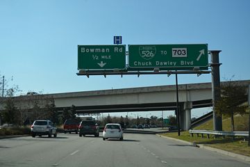 US 17 south at Business Spur I-526.