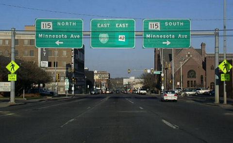 Business Spur I-29 east at SD 115 in Downtown Sioux Falls