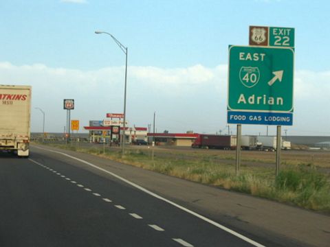 I-40 east at Business Loop I-40 - Adrian, TX