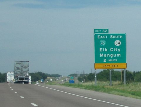 I-40 east at Business Loop I-40 - Elk City, OK