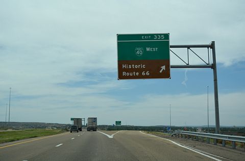 I-40 west at Business Loop I-40, Tucumcari, New Mexico