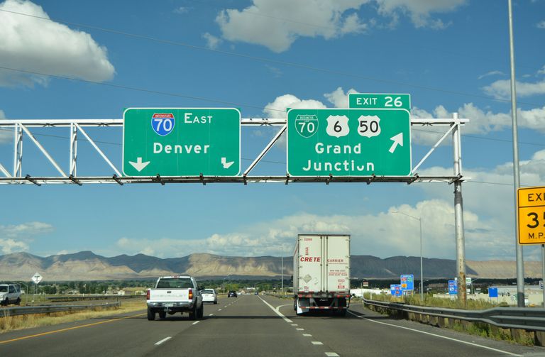 I-70 east splits with U.S. 50 at Business Loop I-70 in Grand Junction, CO