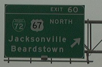I-72/US 36 east at Exit 60 for Business Loop I-72 east and US 67