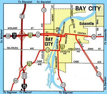 1970 map of Bay City, Michigan