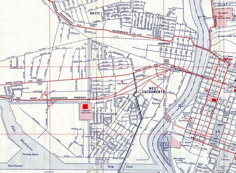 1963 map of Sacramento, California
