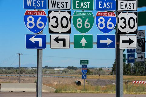 SH 37 north at I-86/US 30 and Business Loop I-86 to American Falls, ID