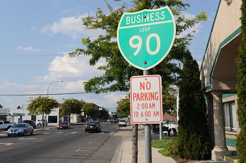 Business Loop I-90 west in the Ellensburg, WA city center