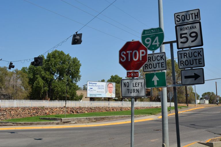 Center Ave north at Business Loop I-94/MT 59 - Miles City