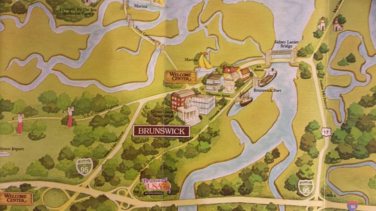 Brunswick Chamber of Commerce Map showing Business Loop I-95