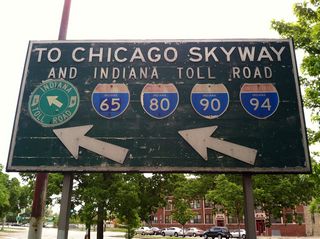 Vintage Chicago Skyway sign