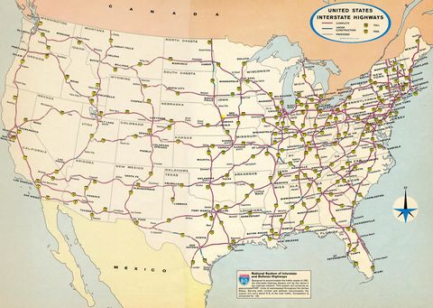 1974 Interstate System Map