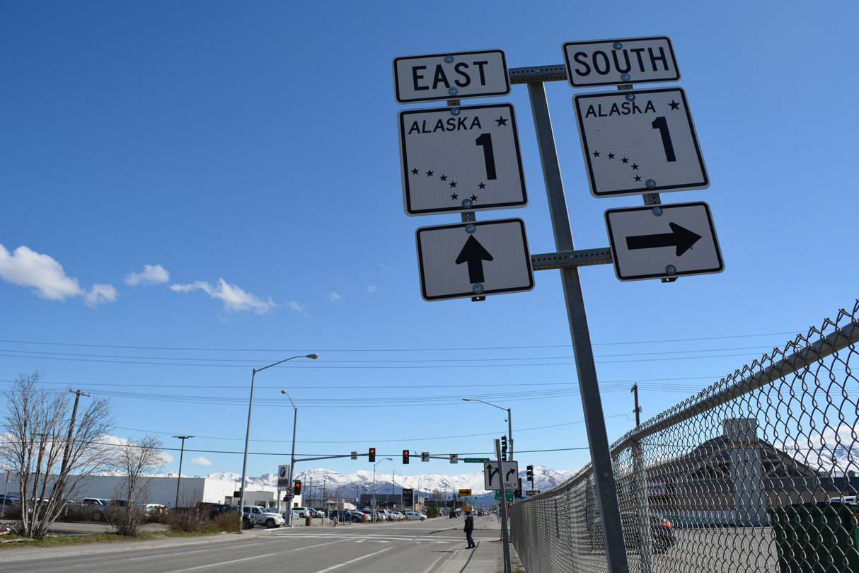 6th Ave east at I-A1 north and I-A3 south at Gambell St in Anchorage, AK.