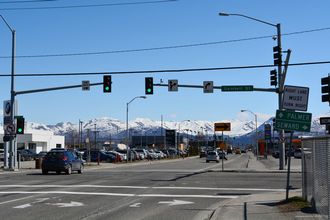 6th Ave east at Gambell St in Anchorage, AK.