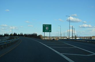 The north end of I-A3/SR 3 at I-A2/SR 2 in Fairbanks, Alaska