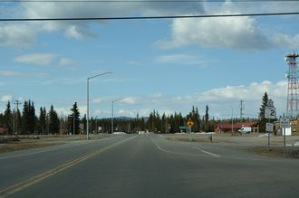 Interstate A1 north at I-A2 in Tok, Alaska