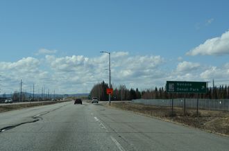 I-A2/SR 2 north at I-A3/SR 3 (Mitchell Expwy) in Fairbanks, Alaska