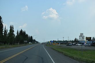 SR 2/Alaska Hwy south at SR 1/Tok Cutoff Hwy in Tok, Alaska