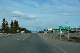 I-A2/SR 2 south at I-A1/SR 1 in Tok, Alaska