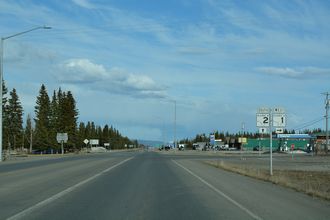 The north end of I-A1 along I-A2/SR 2 in Tok, Alaska