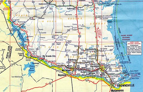 1972 map of the Rio Grande Valley in Texas