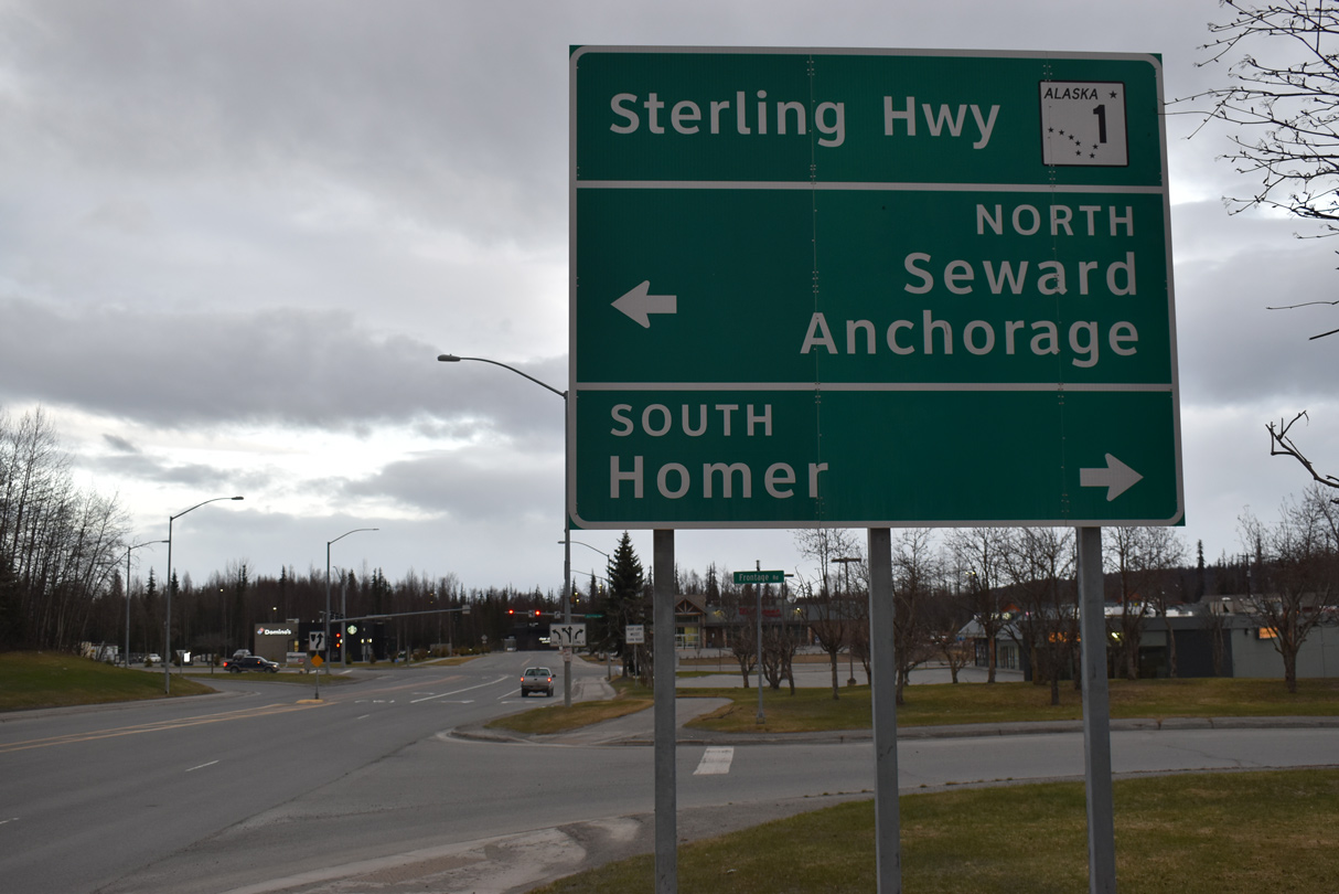 Kenai Spur Highway south at I-A1/SR 1 in Soldotna, AK.