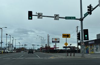 I-A3/SR 1 north at 6th Avenue east from Downtown Anchorage.