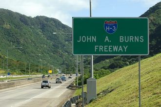 Interstate H3 in Hawaii is the John A. Burns Freeway