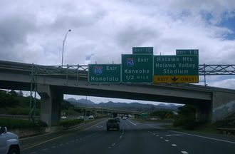 I-H201 east at I-H3 - Halawa, HI