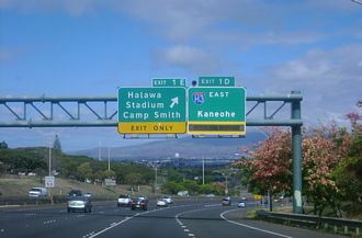 I-H201 west at I-H3 - Halawa, HI