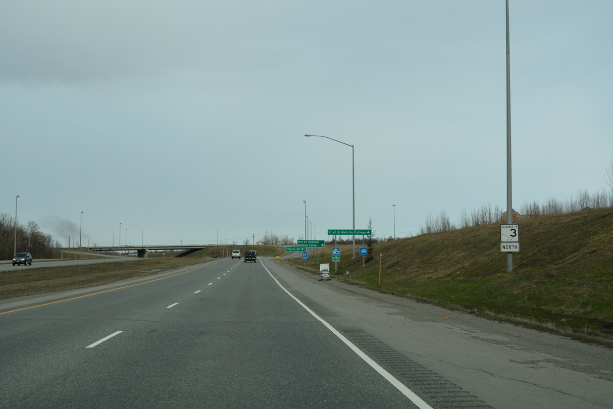 I-A3/SR 3 north at Trunk Road in Gateway, Alaska