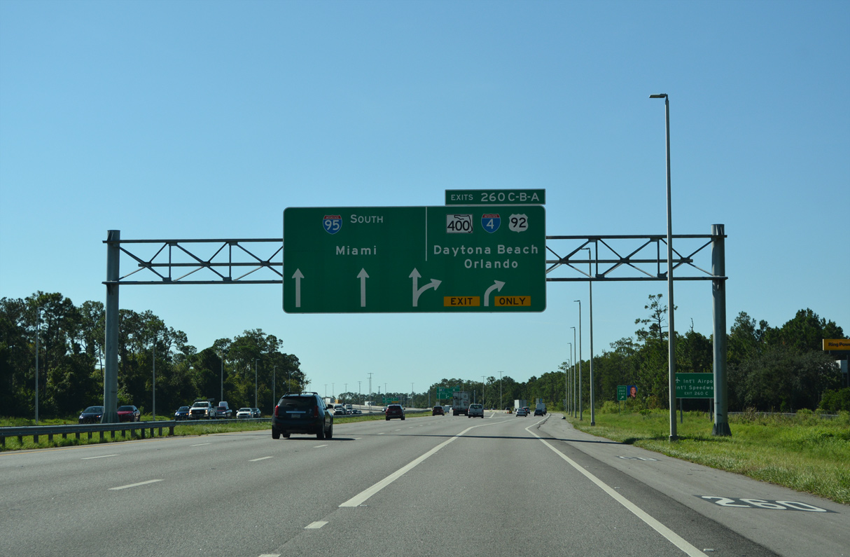 I-95 south at I-4/US 92 - Daytona Beach, FL