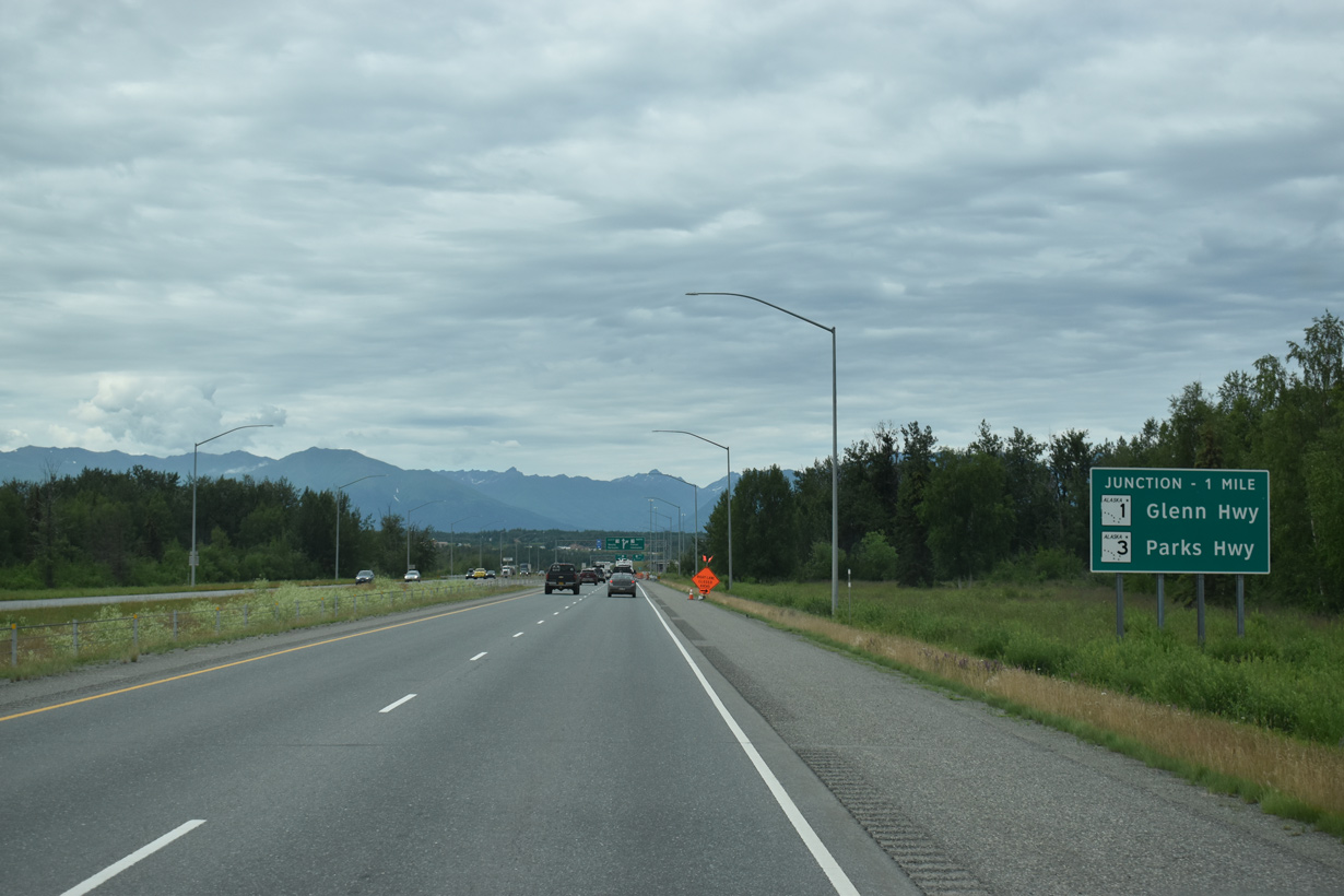SR 1/Glenn Hwy north at SR 3/Parks Hwy - Gateway, AK