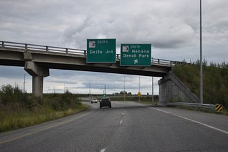 SR 2 south at I-A3/SR 3 south and I-A2 south in Fairbanks, AK