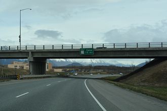 I-A3 south a half mile ahead of I-A1 in Gateway, AK