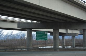 SR 3/Parks Hwy south at SR 1/Glenn Hwy in Gateway, AK