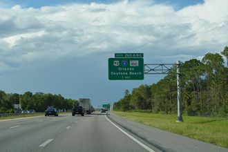 I-95 one mile from the c/d roadway to I-4 west and SR 400 east at Daytona Beach, FL.